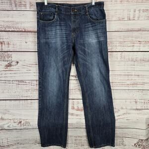 Aviator Jeans Men's Dark Wash 40 Straight Leg Fade Denim Gorpcore Measure 38X32